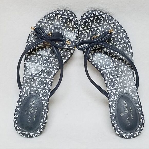 KATE Spade Mistic Blue Gold Spade Charm Sandals - Picture 8 of 12